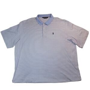 ⚪ Polo Golf Ralph Lauren Men’s XL White & Blue Stripe Pima Cotton Polo – GUC